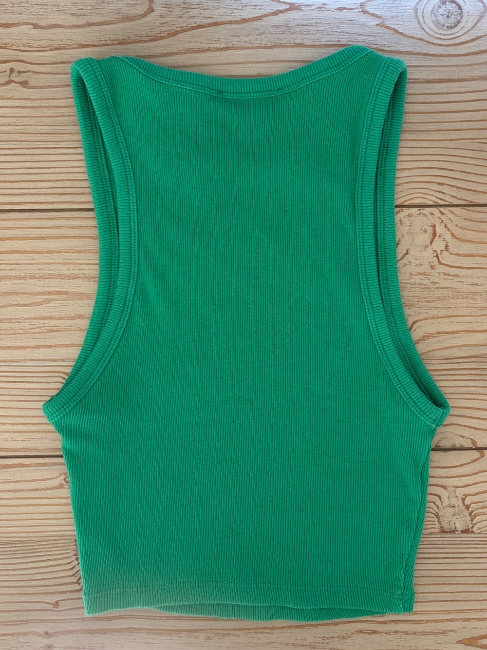 ZARA Green Ribbed Tank Top - Picture 3 of 3